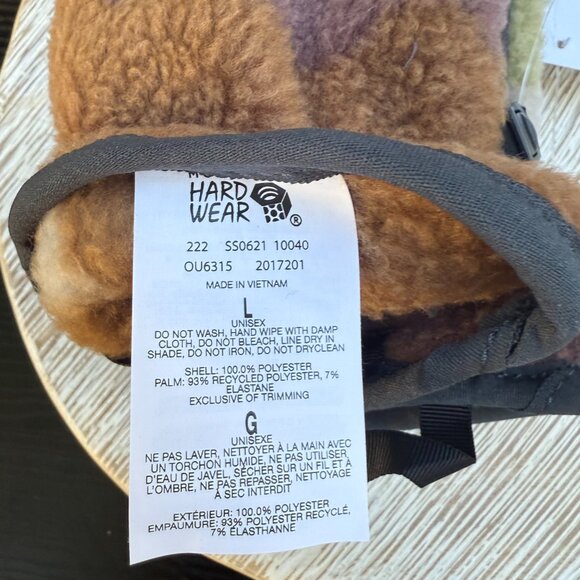 MOUNTAIN HARDWEAR HICAMP SHERPA GLOVES UNISEX LARGE WINTER WARM Camouflage NEW - Picture 8 of 8